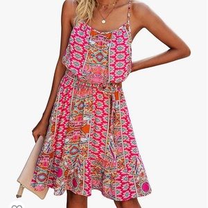 Women’s Summer Spaghetti Strap Dresses Floral Print